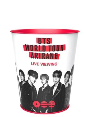 BTS Arirang popcorn bucket tin ships now